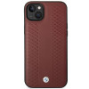 BMW BMHCP14S22RFGR Leather Diamond Pattern kietas telefono dėklas modeliui iPhone 14 6,1", bordo spalvos