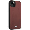 BMW BMHCP14S22RFGR Leather Diamond Pattern kietas telefono dėklas modeliui iPhone 14 6,1", bordo spalvos