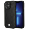 BMW BMHCP14L22RFGK Leather Diamond Pattern kietas telefono dėklas modeliui iPhone 14 Pro 6,1", juodas