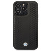BMW BMHCP14L22RFGK Leather Diamond Pattern kietas telefono dėklas modeliui iPhone 14 Pro 6,1", juodas