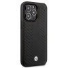 BMW BMHCP14L22RFGK Leather Diamond Pattern kietas telefono dėklas modeliui iPhone 14 Pro 6,1", juodas