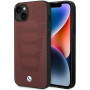 BMW BMHCP14S22RPSR apsauginis dėklas, skirtas iPhone 14, bordo atspalvio, Leather Seats Pattern
