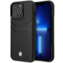 BMW BMHCP14X22RSEPK apsauginis dėklas, skirtas iPhone 14 Pro Max, juodas, Leather Card Slot