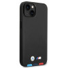 BMW BMHCP14M22PTDK apsauginis dėklas, skirtas iPhone 14 Plus, juodas, Leather Stamp Tricolor