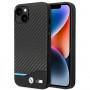 BMW BMHCP14M22NBCK apsauginis dėklas, skirtas iPhone 14 Plus, juodas, Leather Carbon