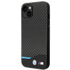 BMW BMHCP14M22NBCK apsauginis dėklas, skirtas iPhone 14 Plus, juodas, Leather Carbon