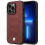 BMW BMHMP14L22RPSR Leather Seats Pattern MagSafe telefono dėklas Apple iPhone 14 Pro 6,1″, bordo