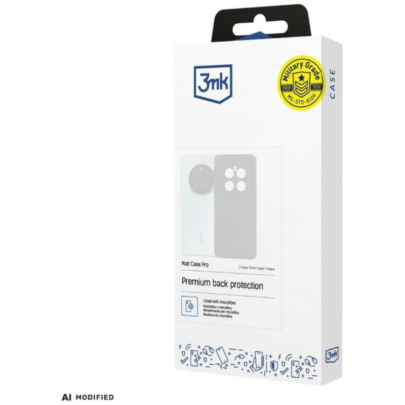 3MK Matt Case Pro Apple iPhone 16e / 17e juodas matinis telefono dėklas