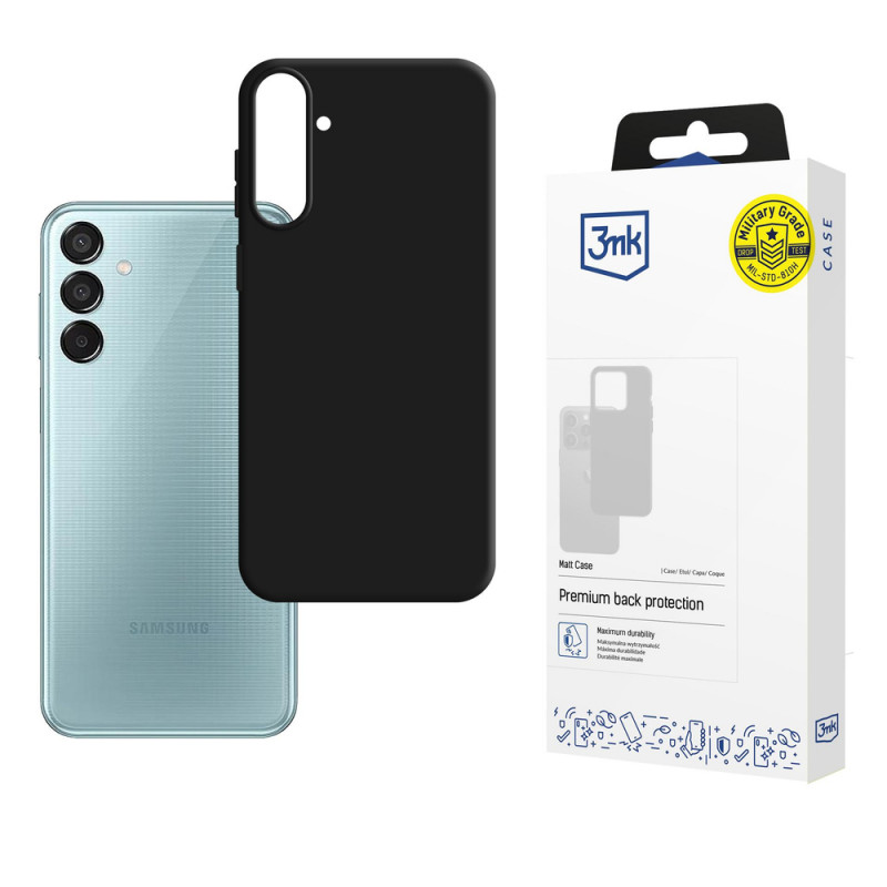 Juodas dėklas 3MK Matt Case, skirtas Samsung Galaxy M16 5G