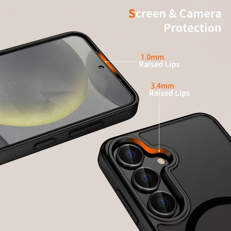 Tech-Protect MagMat MagSafe dėklas Samsung Galaxy S25 FE, matinis juodas
