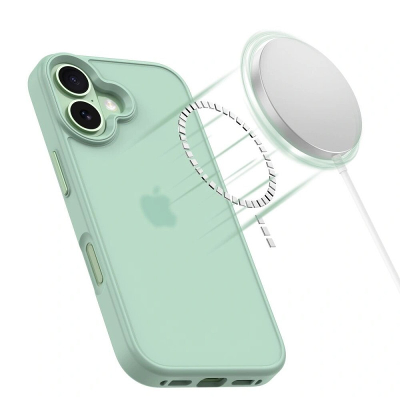 Tech-Protect MagMat telefono dėklas Apple iPhone 17, matinis šalavijo žalias