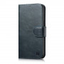 iCarer Oil Wax Wallet Case 2in1 iPhone 14 Plus dėklas su atvartu iš odos, Anti-RFID, mėlynas (WMI14220723-BU)