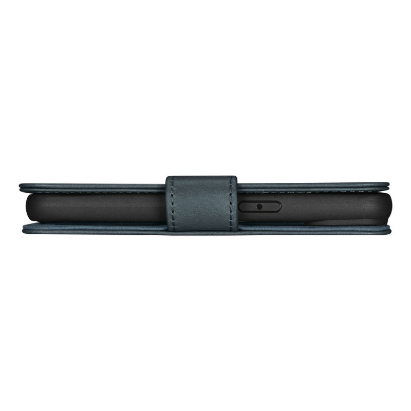 iCarer Oil Wax Wallet Case 2in1 iPhone 14 Plus dėklas su atvartu iš odos, Anti-RFID, mėlynas (WMI14220723-BU)