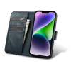 iCarer Oil Wax Wallet Case 2in1 iPhone 14 Plus dėklas su atvartu iš odos, Anti-RFID, mėlynas (WMI14220723-BU)