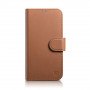 iCarer Wallet Case 2in1 iPhone 14 Plus dėklas su atvartu iš odos, Anti-RFID, rudas (WMI14220727-BN)