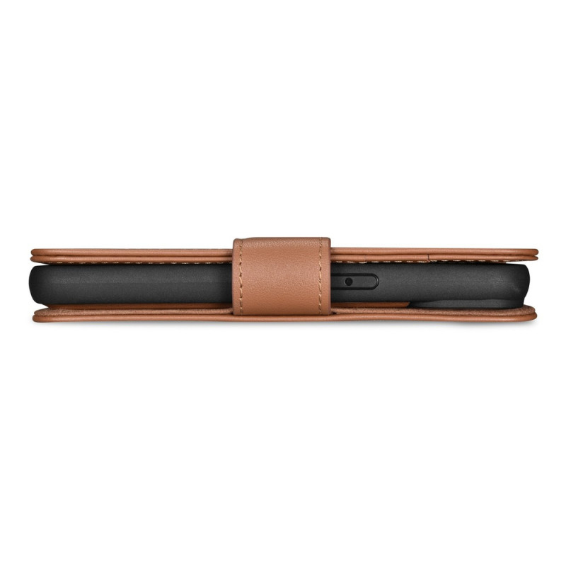 iCarer Wallet Case 2in1 iPhone 14 Plus dėklas su atvartu iš odos, Anti-RFID, rudas (WMI14220727-BN)