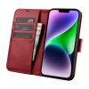iCarer Wallet Case 2in1 iPhone 14 Plus dėklas su atvartu iš odos, Anti-RFID, raudonas (WMI14220727-RD)