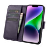 iCarer Wallet Case 2in1 iPhone 14 Plus dėklas su atvartu iš odos, Anti-RFID, tamsiai violetinis (WMI14220727-DP)