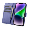 iCarer Wallet Case 2in1 iPhone 14 Plus dėklas su atvartu iš odos, Anti-RFID, šviesiai violetinis (WMI14220727-LP)