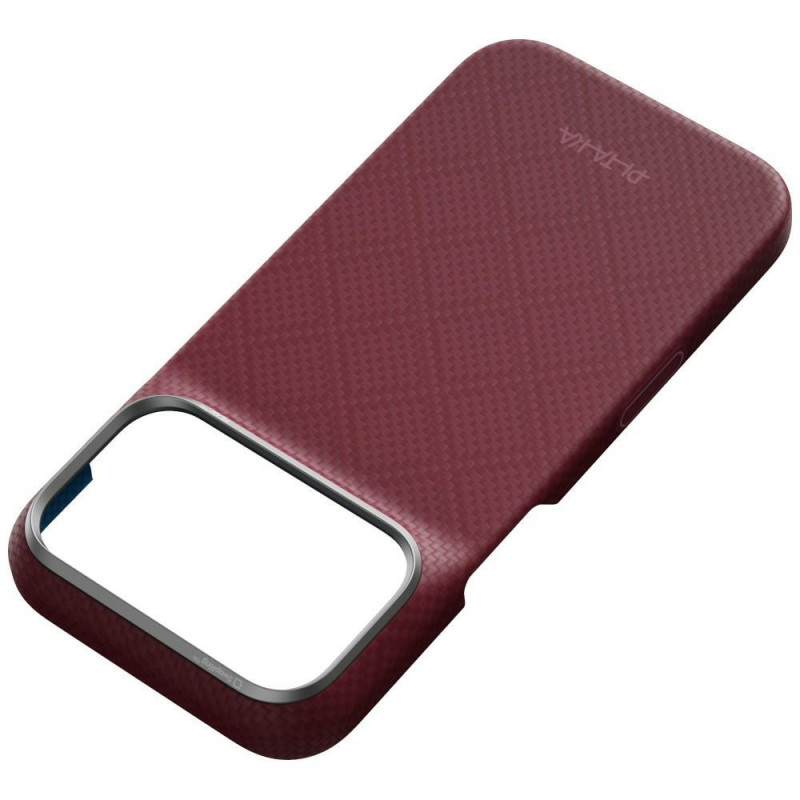 PITAKA Edge Case Argyle MagSafe dėklas Apple iPhone 18 Pro / 17 Pro, bordo spalvos