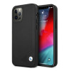 BMW Leather Deboss išmaniojo telefono kietasis dėklas Apple iPhone 12 / 12 Pro, juodas (BMHCP12MRCDPK)