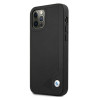 BMW Leather Deboss išmaniojo telefono kietasis dėklas Apple iPhone 12 / 12 Pro, juodas (BMHCP12MRCDPK)