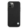 BMW Leather Deboss išmaniojo telefono kietasis dėklas Apple iPhone 12 / 12 Pro, juodas (BMHCP12MRCDPK)