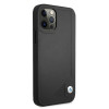 BMW Leather Deboss išmaniojo telefono kietasis dėklas Apple iPhone 12 / 12 Pro, juodas (BMHCP12MRCDPK)
