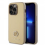 Guess 4G Strass Metal Logo dėklas Apple iPhone 15 Pro, auksinis (GUHCP15LPS4DGPD)