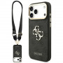 Guess 4G Big 4G Classic Logo Big Strap Metal Buttons apsauginis dėklas su dirželiu, skirtas Apple iPhone 18 Pro / 17 Pro, juodas