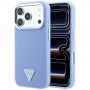 Guess Grained Triangle Logo MagSafe dėklas Apple iPhone 18 Pro / 17 Pro, mėlynas