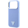 Guess Grained Triangle Logo MagSafe dėklas Apple iPhone 18 Pro / 17 Pro, mėlynas