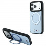 BMW Kevlar Ring Stand 360 MagSafe apsauginis dėklas, skirtas Apple iPhone 18 Pro / 17 Pro, mėlynas