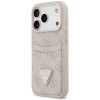 Guess 4G Double Card Triangle apsauginis dėklas Apple iPhone 18 Pro / 17 Pro, rožinis