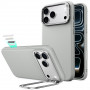 ESR Leather Kickstand MagSafe dėklas Apple iPhone 17 Pro Max / 18 Pro Max, pilkas