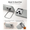 ESR Leather Kickstand MagSafe dėklas Apple iPhone 17 Pro Max / 18 Pro Max, pilkas