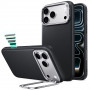 ESR Leather Kickstand MagSafe dėklas su atrama, skirtas Apple iPhone 17 Pro Max / 18 Pro Max, juodas
