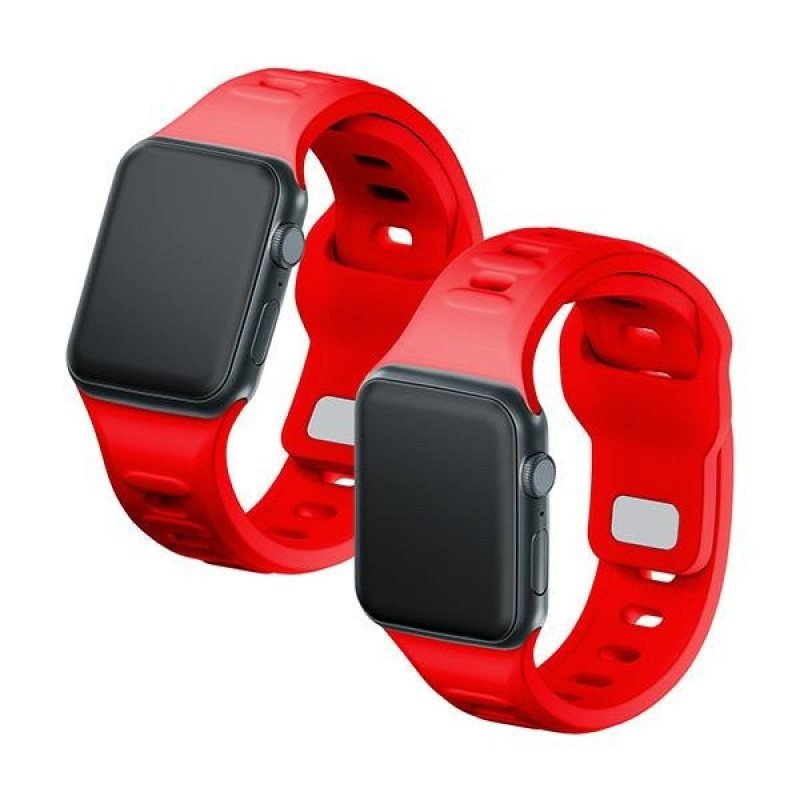 3mk silikoninis laikrodžio dirželis Apple Watch 42/44/45/49 mm, raudonas
