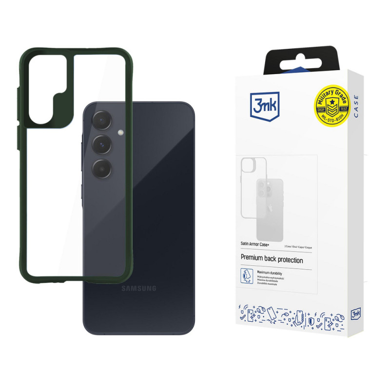 3MK Satin Armor Case+ dėklas Samsung Galaxy A55 5G, žalias