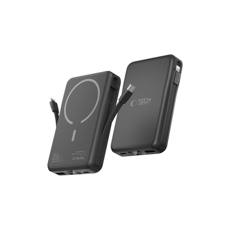 Tech-Protect PB31 LifeMag MagSafe 10000 mAh, 15 W, juodas, power bank