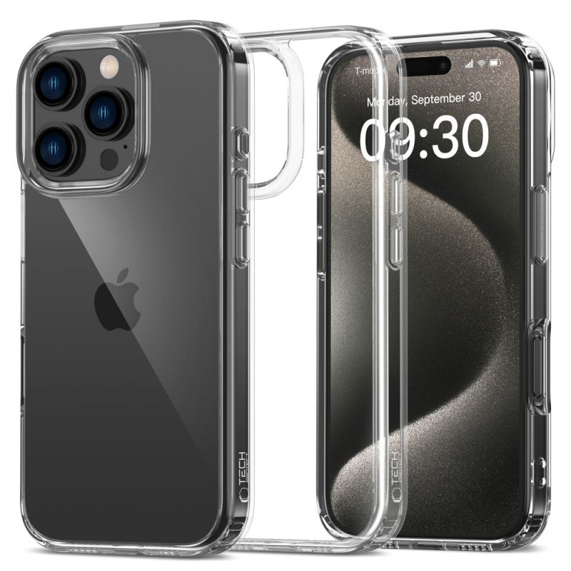 Tech-Protect Flexair Hybrid dėklas, skirtas Apple iPhone 16 Pro, permatomas