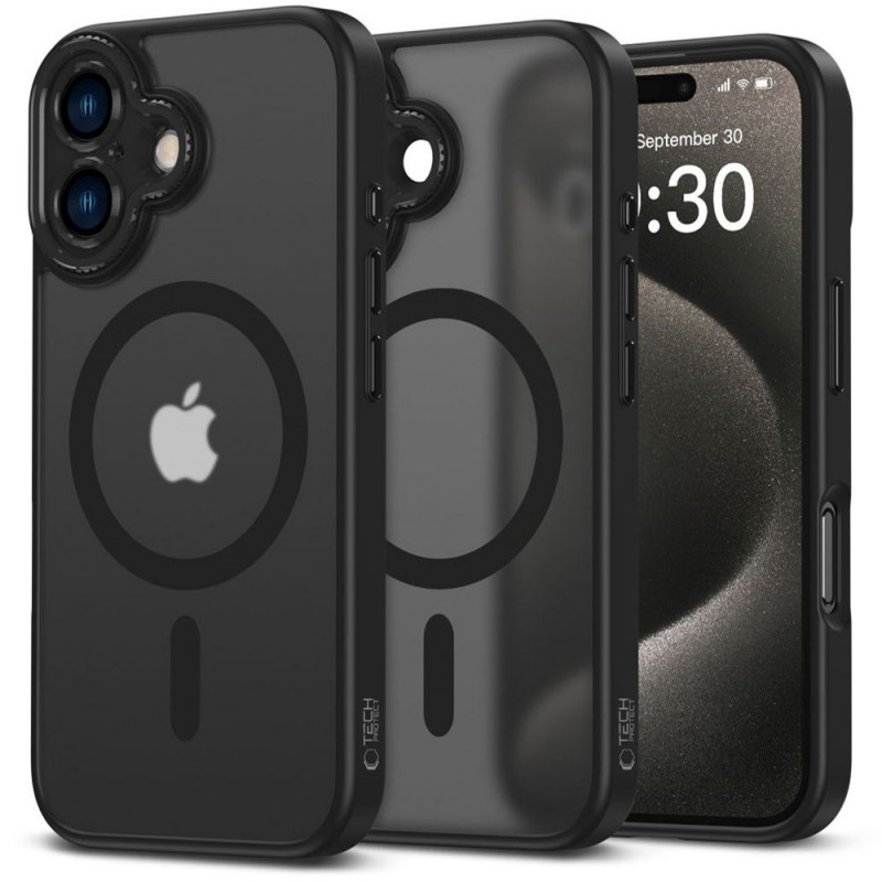 Tech-Protect MagCam MagSafe dėklas, skirtas Apple iPhone 16, matte black