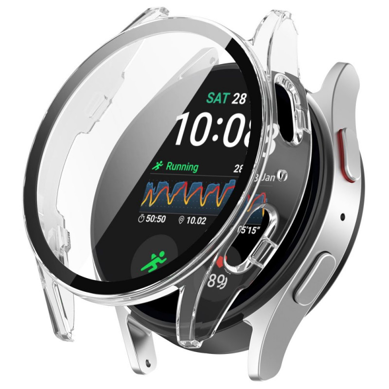 Tech-Protect Defense360 dėklas su integruotu grūdintu stiklu Samsung Galaxy Watch 7, 40 mm, permatomas