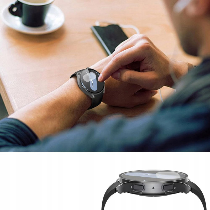 Tech-Protect Defense360 dėklas su integruotu grūdintu stiklu Samsung Galaxy Watch 7, 40 mm, permatomas