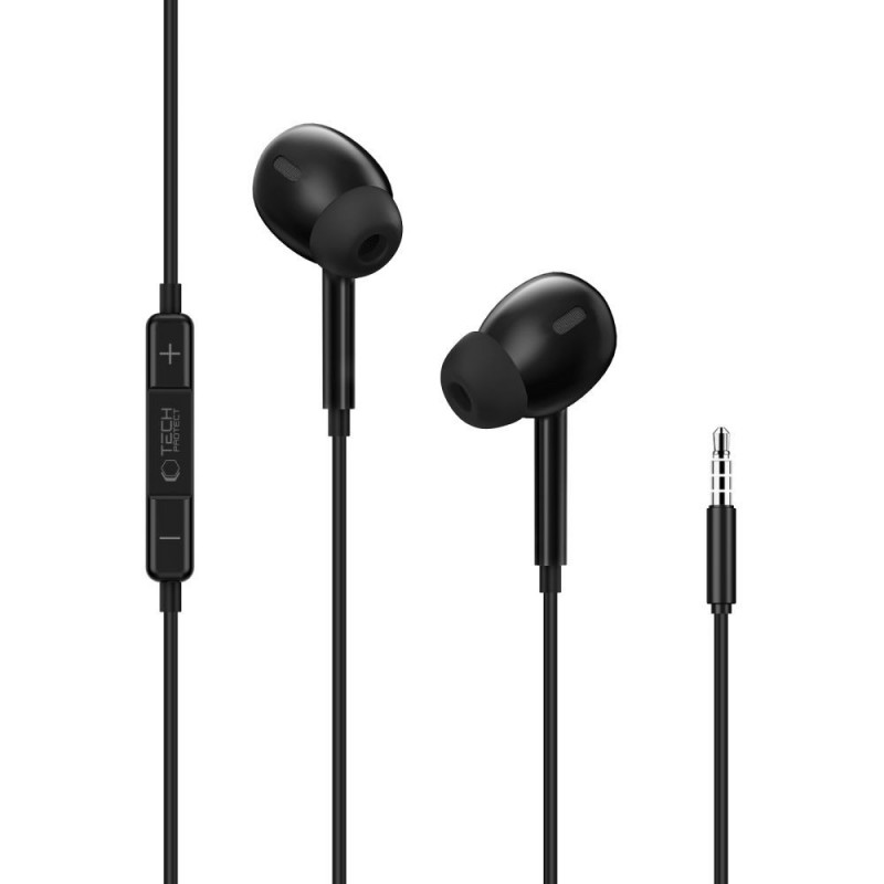 Tech-Protect Ultraboost Core G3 ausinės su 3.5 mm mini jack laidu, juodos