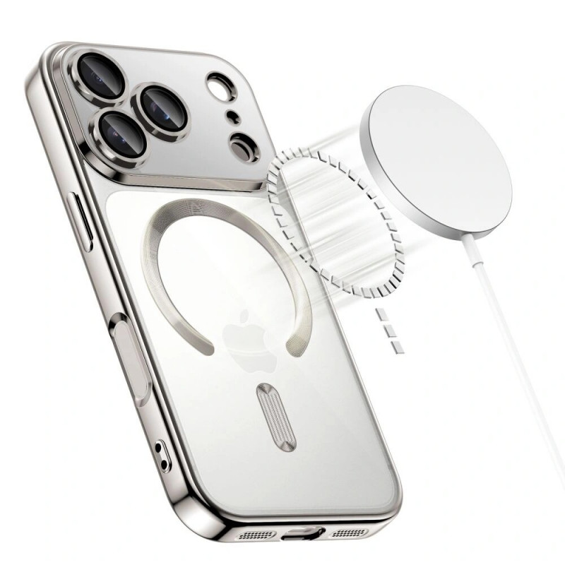 Tech-Protect MagFlex MagSafe dėklas Apple iPhone 17 Pro, Shiny Silver