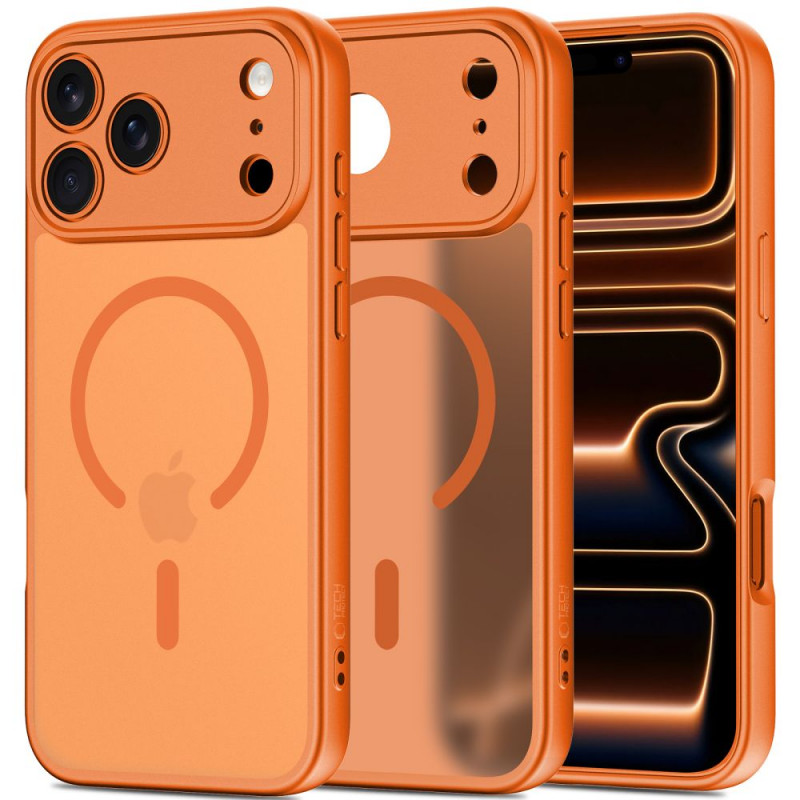 Tech-Protect BasicMag MagSafe dėklas skirtas Apple iPhone 17 Pro, matinės Cosmic Orange spalvos