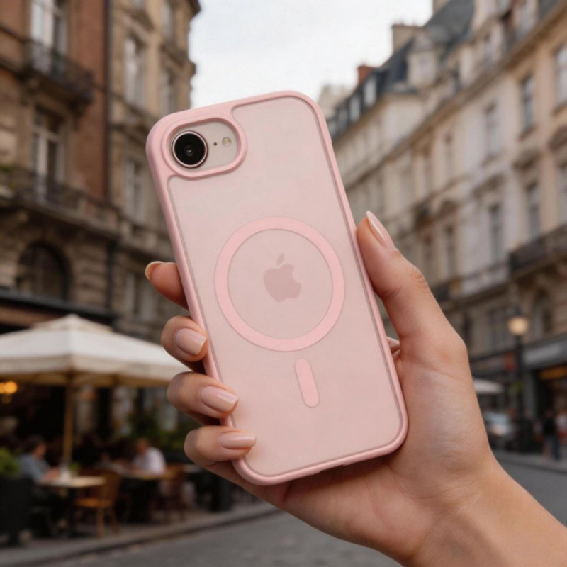 Tech-Protect BasicMag MagSafe dėklas Apple iPhone 16e / 17e, matinė soft pink spalvos