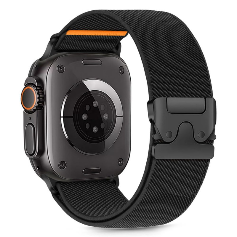 Tech-Protect Nylon Clasp laikrodžio dirželis Apple Watch 6 / 7 / 8 / 9 / 10 / SE / Ultra 1 / 2 44/45/46/49 mm, juodas