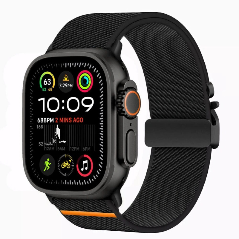 Tech-Protect Nylon Clasp laikrodžio dirželis Apple Watch 6 / 7 / 8 / 9 / 10 / SE / Ultra 1 / 2 44/45/46/49 mm, juodas